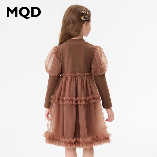 【秒2】【MQD】女童冬季复古蓬松舒适休闲长袖连衣裙 商品图3
