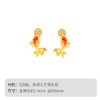 Winy S925 银镀金锦鲤如意耳饰 滴胶工艺镶合成立方氧化锆 新年好运耳钉 商品缩略图4