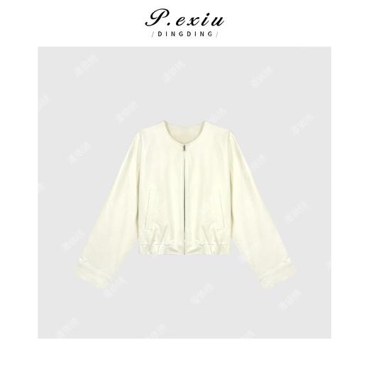 04-2潘依绣丁丁宠粉法式风圆领拉链夹克短外套 Q34040 商品图0