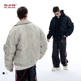 BJHG不计后果夹克羽绒服男款冬季潮牌2024新款90白鸭绒设计感外套