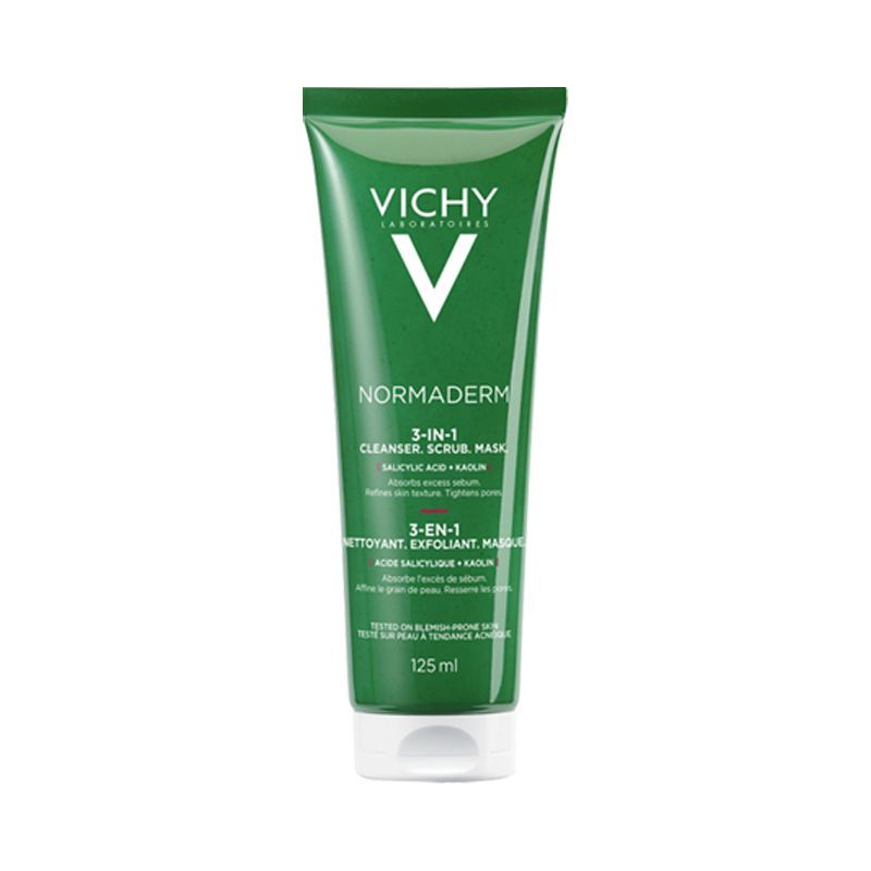 薇姿净颜无暇三合一磨砂面膜125ml补水保湿