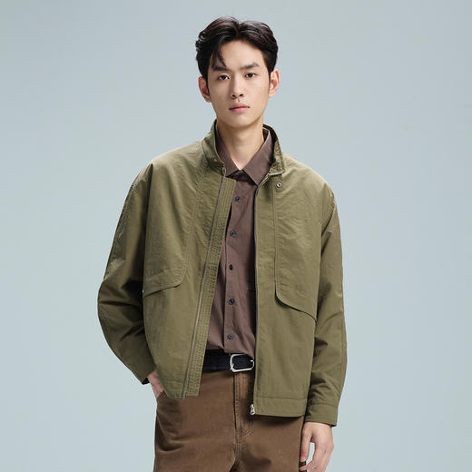GXG男装25秋季时尚潮流简约翻领夹克宽松舒适百搭休闲男士外套K&C 商品图4