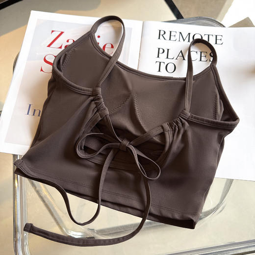 【限时秒】YOGACODE【火树银花系列】运动内衣女带胸垫免穿内衣吊带上衣裸感舒适健身背心DWC116002 商品图2