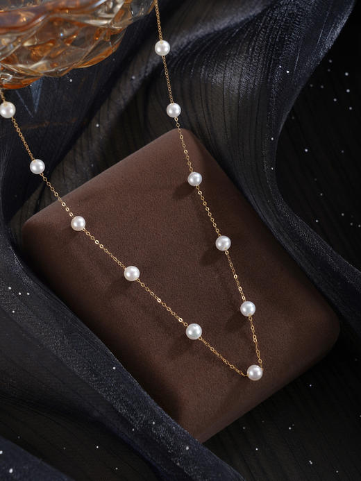 子佩集【露华曦光】G18K珍珠惜王妃项链【MLKJXL005】4.5mm珠镀金多珠2601 商品图3