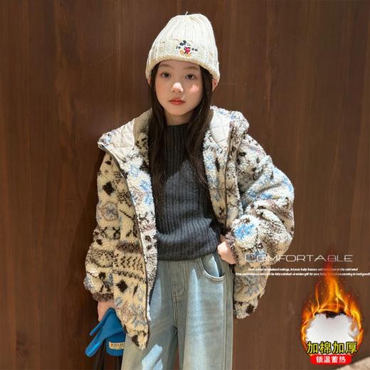 【柔软亲肤面料❗️时尚高级感】实加厚加密女童冬季加厚加棉毛毛衣费尔岛毛毛外套。jc 商品图3