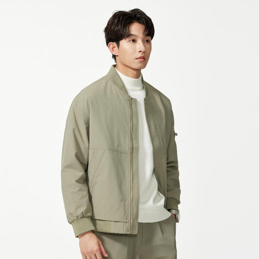 GXG男装秋季简约百搭防风拉链门襟休闲棒球服男式夹克外套K&C 商品图4