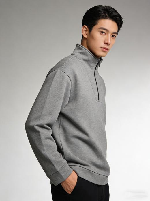 VIVI水貂绒半拉链男生打底卫衣 商品图0