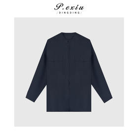 04-2潘依绣丁丁宠粉圆领排扣设计口袋衬衣外套Q19433