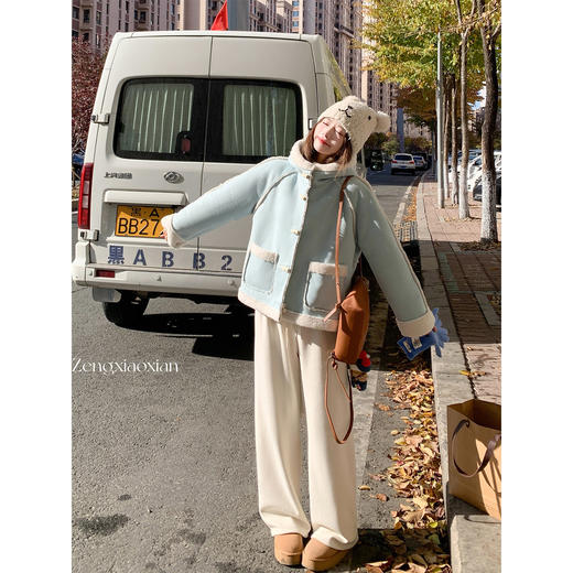 <曾小咸推荐>现货秒杀 ！微信超特价！韩系皮毛一体连帽外套 日常289.99 立减160 秒杀129.99！！ 商品图4