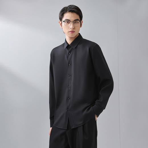 GXG男装【三防科技&含莱赛尔】25春季通勤日常男式翻领长袖衬衫K&C 商品图4