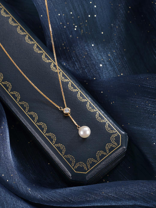 子佩集【霜华凝露】银S925珍珠惜王妃套链【YB7753】9mm珠双色星点吊球2601 商品图8