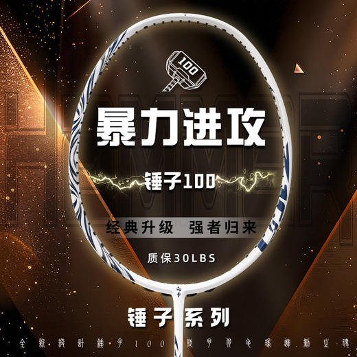 的幸锤子 100 进攻拍 46T 高刚性碳纤 混合破风框攻守兼备单拍 商品图0