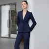 IWY/商务风藏青色西装套装女高端职业正装收腰微喇裤通勤工作服25CP916 商品缩略图4