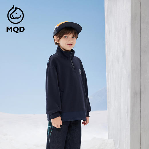 【秒3】【MQD】男童冬季暖炎绒蓄暖舒适半开襟卫衣 商品图1