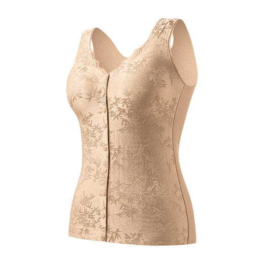 【浮雕国风❗️秋冬常备保暖背心】文胸背心二合一，便捷前开扣，亲肤贴合，保暖不臃肿，中老年内衣女带杯垫免穿文胸透气舒适保暖马甲QQ 商品图4