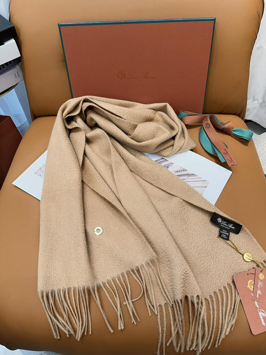 秋冬特惠💰460 诺悠翩雅围巾 经典“水波纹”素色羊绒围巾 商品图4