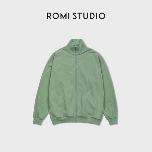 ROMI STUDIO“松弛复古”棉感立领洗水落肩针织短外套 RWCSWY7267 商品图2