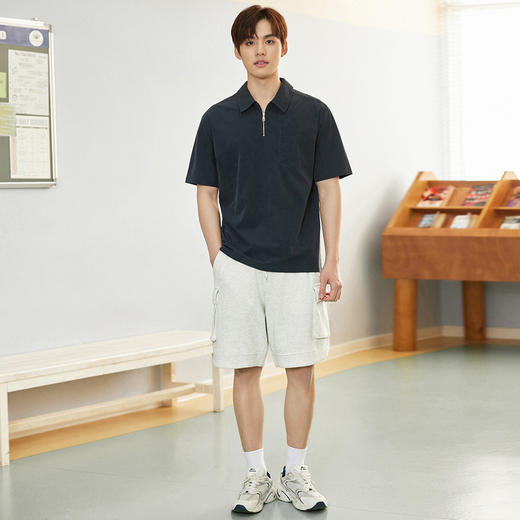 GXG男装夏季时尚百搭拉链款男士休闲翻领polo衫K&C 商品图6