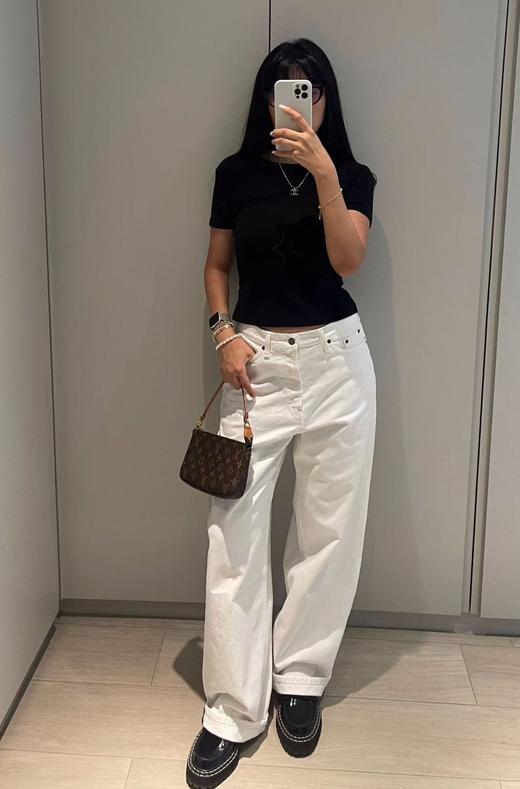 女款加绒直筒牛仔裤长裤ba021 商品图3