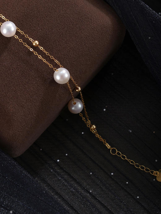 子佩集【星河光芒】G18K珍珠惜王妃手链【MLKJSL002】5.8mm珠多珠双层链2601 商品图4