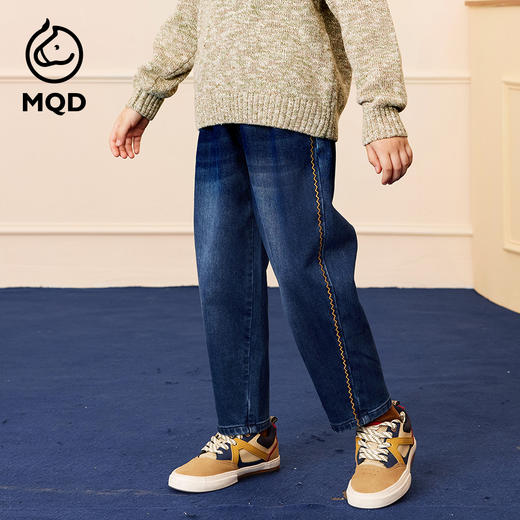 【秒3】【MQD】男童冬季蓄热保暖精致百搭牛仔裤 商品图1