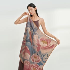 万事利双面印花大方巾-浮生绘