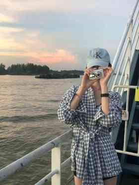 现货 海盐衬衫 清爽舒适感 蓝色格子衬衫