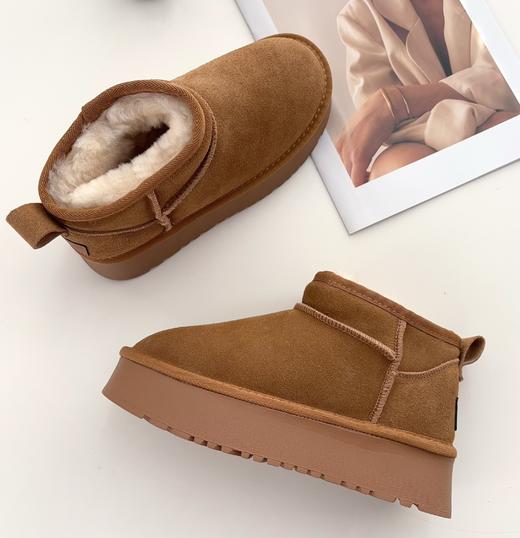 【清仓】真皮真羊毛厚底雪地靴 | 不薅亏大了！真皮 + 羊毛双 buff！温暖与体面同时拥有，轻松穿出冬日高级感 商品图0