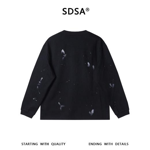 2616010SDSA男士秋冬新款痞帅男装简约时尚泼墨印花圆领长袖T恤百搭时尚 商品图5