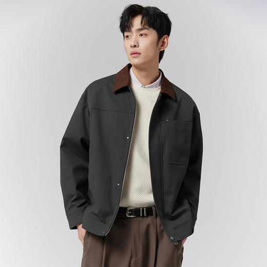 GXG男装【撞色领口】25春季时尚创意拼色多口袋拉链翻领男式夹克K&C 商品图10