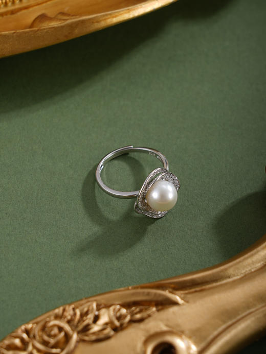 子佩集【花缘情定】银S925珍珠惜王妃戒指【R2139】7.5mm珠双色玫瑰花朵2601 商品图7