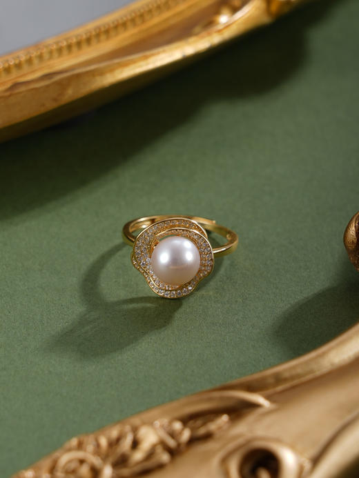 子佩集【花缘情定】银S925珍珠惜王妃戒指【R2139】7.5mm珠双色玫瑰花朵2601 商品图6