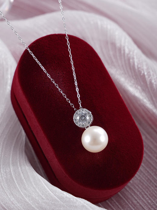 子佩集【璀璨时光】银S925珍珠惜王妃套链【MLTL018】10mm珠吊球圆形圆钻2601 商品图2