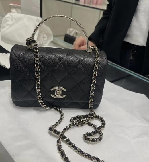 重磅渠道  coco crush手柄  Hass鹅软石牛皮鱼子酱 菱格金属手柄斜挎包  链条包 商品图0