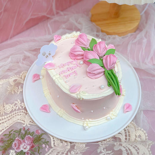 郁金香裱花蛋糕--6寸 商品图0