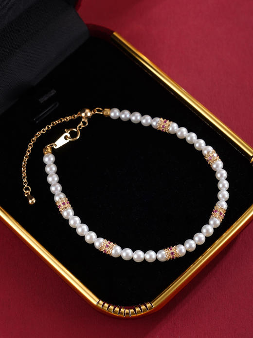 子佩集【冰魄神环】银S925珍珠惜王妃手链【MLSL006】3mm珠镀金多环2601 商品图3