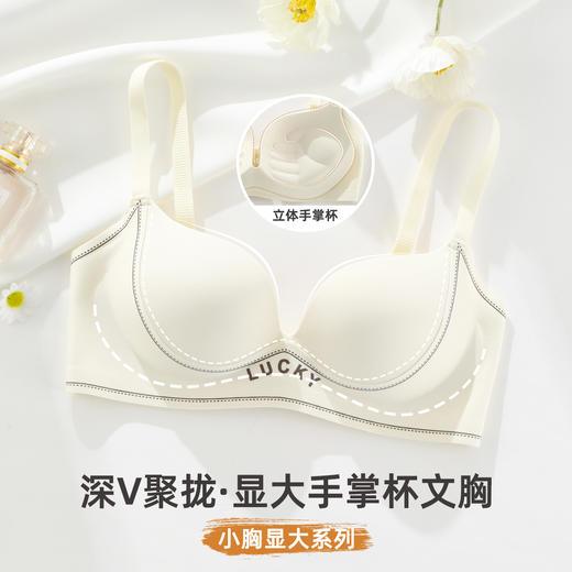 雅黛俪女士文胸小胸聚拢显大上薄下厚手掌杯显大内衣无痕胸罩 商品图1
