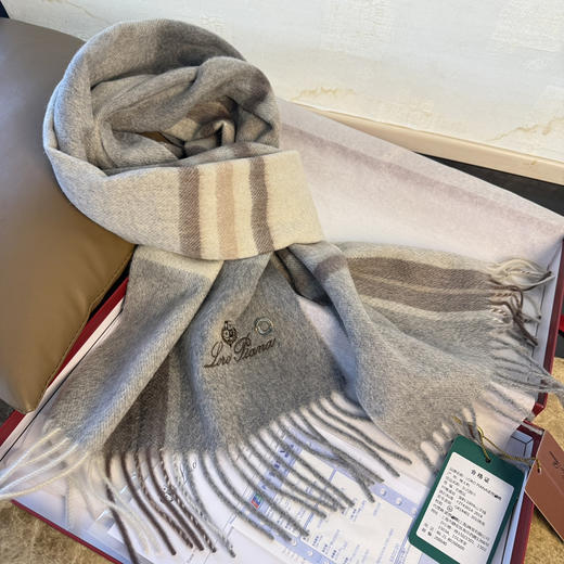 秋冬特惠💰400 诺悠翩雅围巾 秋冬新品【山羊绒水波纹格纹围巾】 商品图5