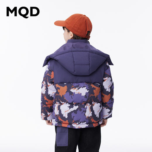 【秒1】【MQD】男童潮酷迷彩花版保暖舒适连帽羽绒服 商品图4
