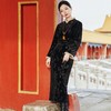 西子/墨梅凝香丝绒梅竹鹊压花气质显瘦拼水貂改良旗袍/QPTJ0933 商品缩略图0