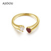 AJIDOU阿吉豆戒指女金色双爱心锆石简约指环轻奢小众百搭女士尾戒AD25J0094A10【48h发货】 商品缩略图5