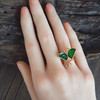 【天然正品】A货翡翠AU750玫瑰金镶天然细腻设计师款满绿冰种蝴蝶造型翡翠开口戒指16号（开口戒）251225TJ30 商品缩略图6