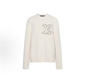 L-S Logo嵌花米白毛衣