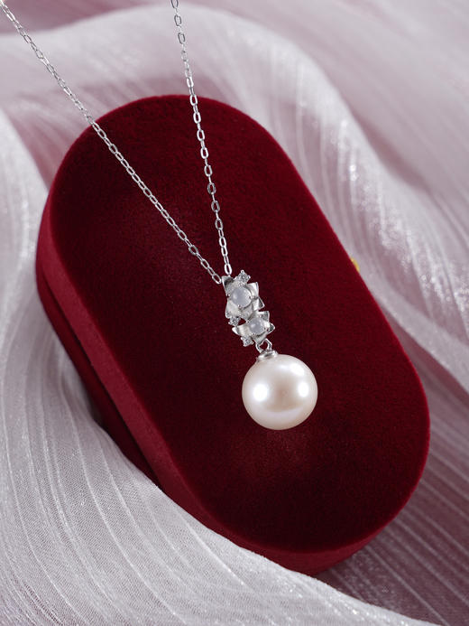 子佩集【念念花开】银S925珍珠惜王妃套链【MLTL030】10mm珠吊球花朵双花2601 商品图2