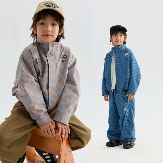 MANHOJIA【哈灵顿夹克】儿童外套春新品设计感学院复古格纹外套 商品图1