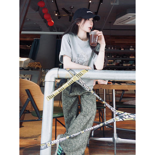 现货 闲夏花伦裤 慵懒随意感 印花工艺阔腿裤 商品图0