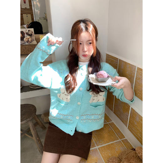 <曾小咸推荐>现货秒杀 ！微信超特价！提花小狗针织开衫 日常199.99 立减110 秒杀89.99！！ 商品图3