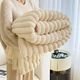 加厚仿兔毛绒毯