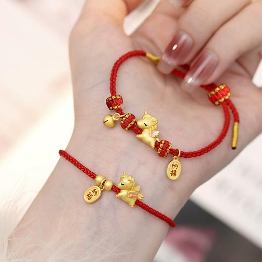 【纯银打造 萌马送福】萌马红绳纯银生肖马本命年独角兽手绳 s925纯银 商品图2