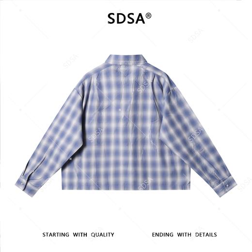 SDSA男士秋冬新款痞帅男装慵懒风撞色格子设计长袖衬衫百搭时尚 商品图4